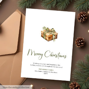 Carte de vœux de Noël imprimable botanique classiq