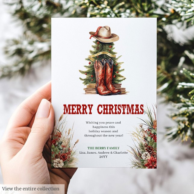 Carte de vœux de Noël imprimable sur le thème du F (Wild West Christmas greeting card download

)