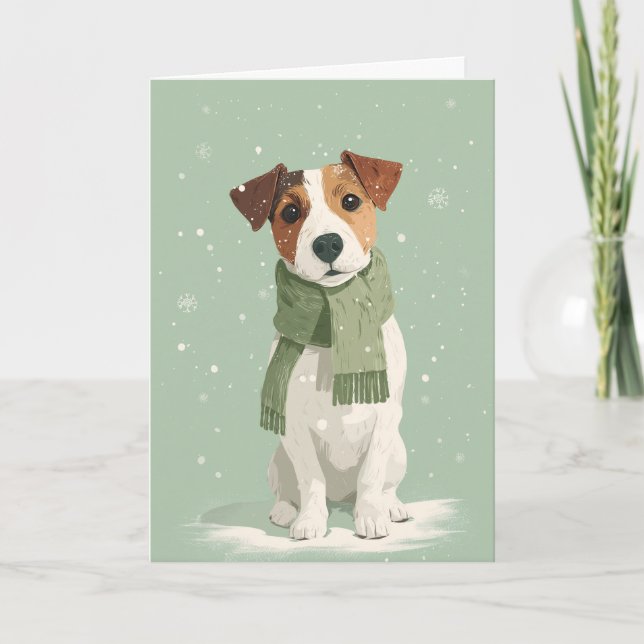 Carte de vœux de Noël Jack Russell (Devant)
