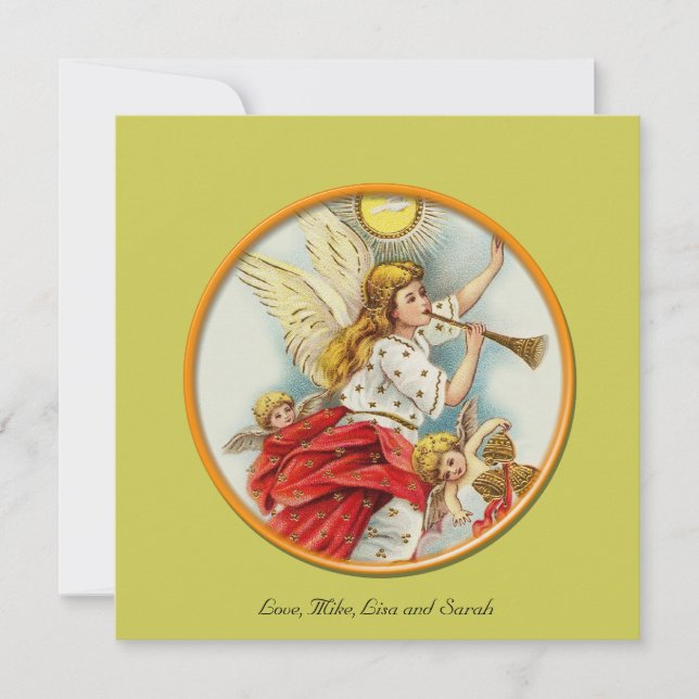 Carte de voeux de Noël jaune photo. (Devant)