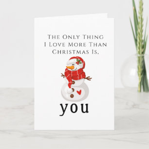 Carte de vœux de Noël Je veux vous Bonhomme de nei