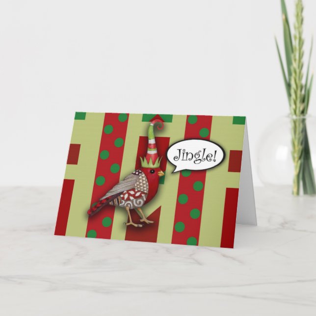 Carte de voeux de Noël Jingle Bird (Devant)