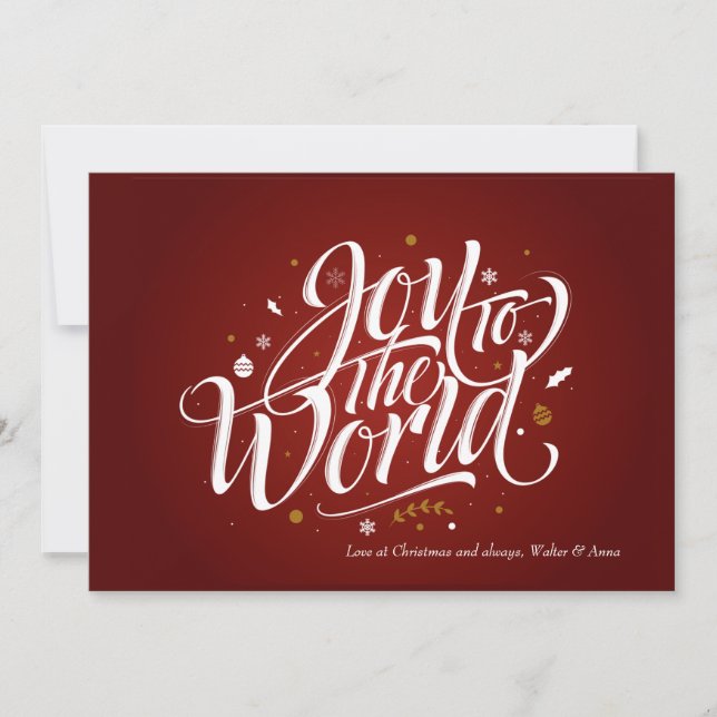 Carte de vœux de Noël "Joie au Monde" (Devant)