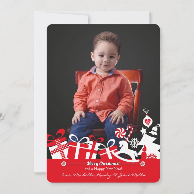Carte de Vœux de Noël "Joie de Noël" (Devant)