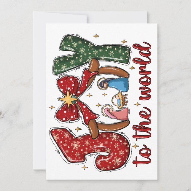 Carte de vœux de Noël Joy To World (Devant)