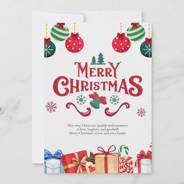 Carte de vœux de Noël joyeux (Devant)
