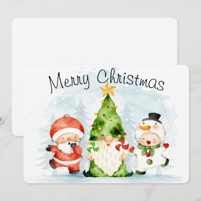 Carte de vœux de Noël joyeux (Devant / Derrière)