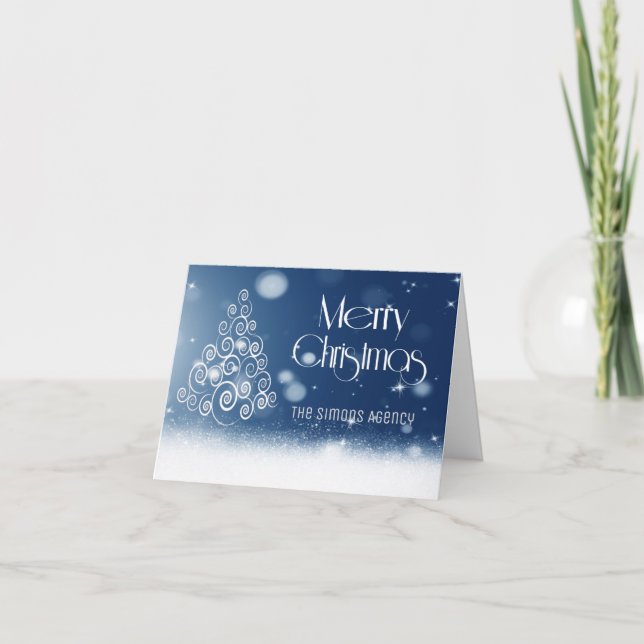 Carte de vœux de Noël Joyeux Arbre de Noël Affaire (Devant)
