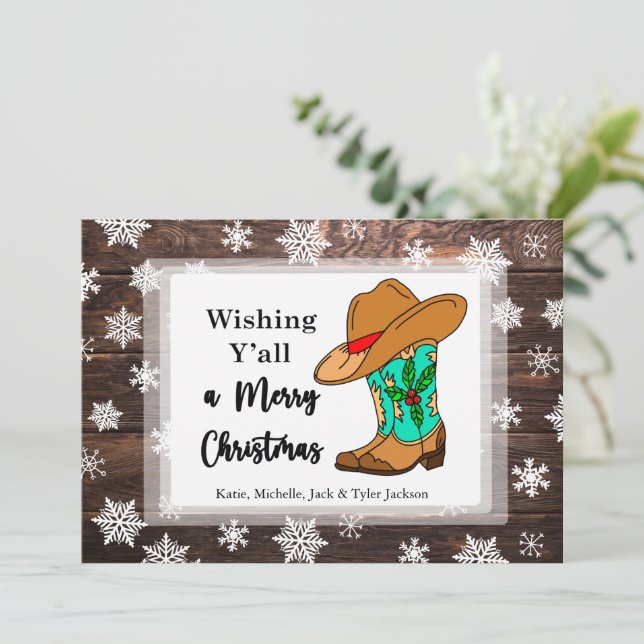 Carte de vœux de Noël Joyeux Noël (Debout devant)