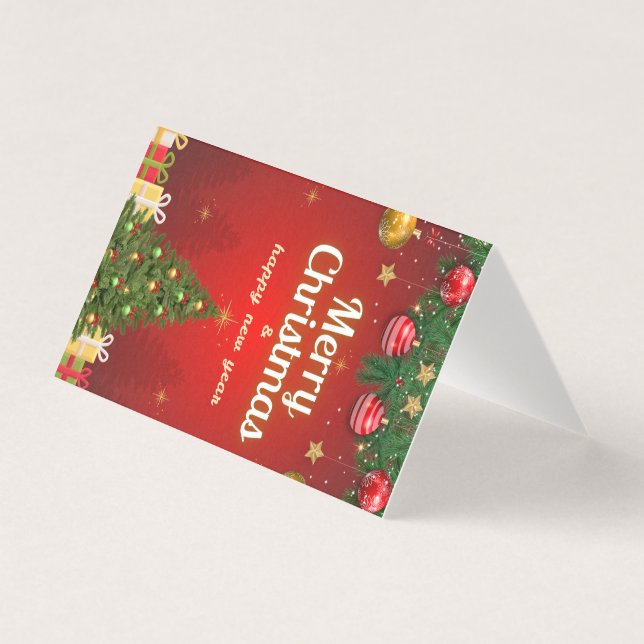 Carte de vœux de Noël joyeux | Salutation festive  (Front)