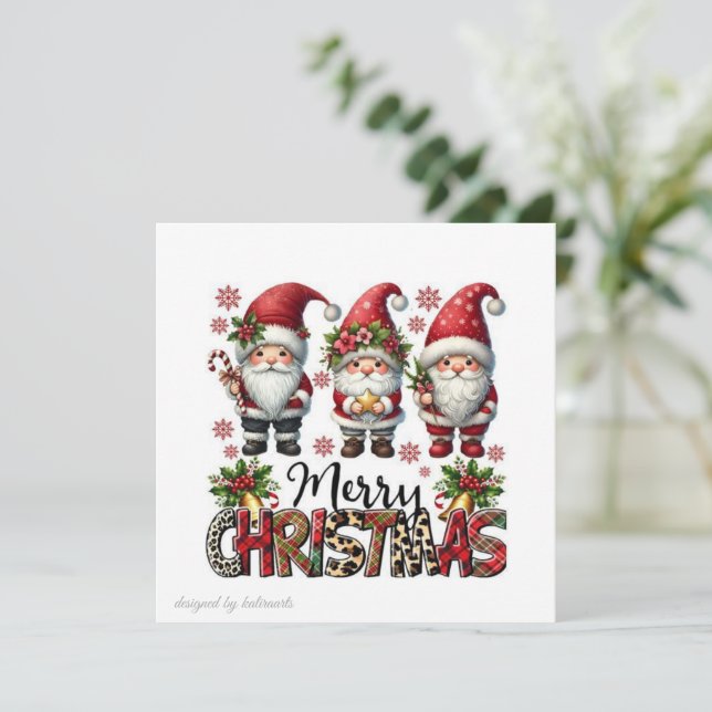 Carte de vœux de Noël joyeux | Salutation festive  (Debout devant)