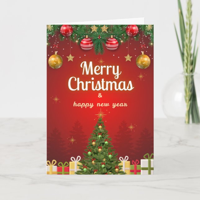 Carte de vœux de Noël joyeux | Salutations festive (Devant)