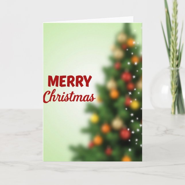 Carte de vœux de Noël Joyeux Sapin (Devant)