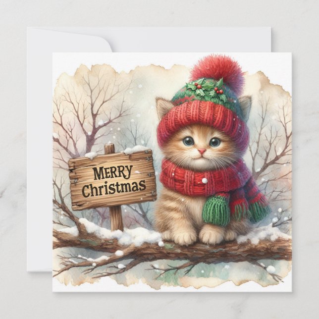 Carte de voeux de Noël Kitty (Devant)