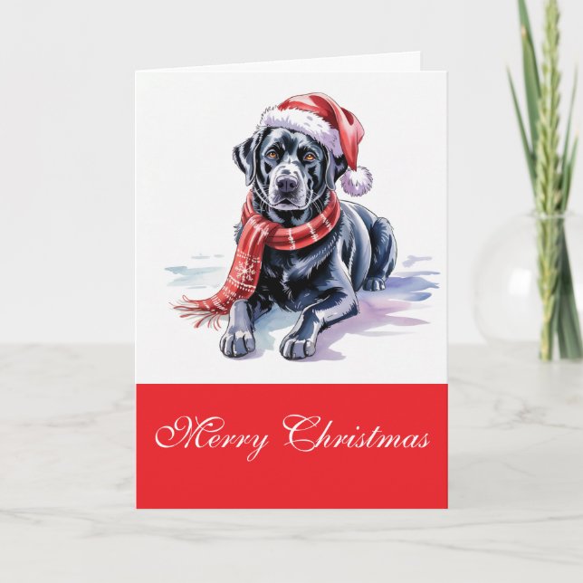 Carte de vœux de Noël Labrador (Devant)