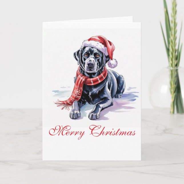 Carte de vœux de Noël Labrador (Devant)