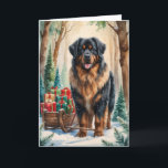 Carte de voeux de Noël Leonberger Dog<br><div class="desc">Vivez un tourbillon de vacances amusant avec ce chien de Noël de conception ludique! Plein d'énergie festive,  il capture la joie de la saison avec un thème fantasque et chaleureux,  parfait pour répandre la joie.</div>