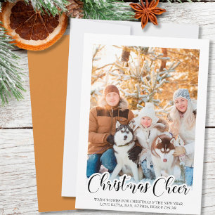 Carte de vœux de Noël lettrage manuel photo vertic