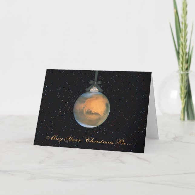 Carte de voeux de Noël Mars Planet (Devant)