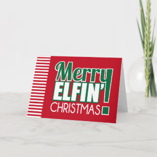 Carte de voeux de Noël Merry Elfin