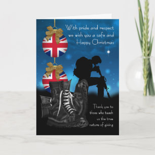 Carte de voeux de Noël militaire britannique avec