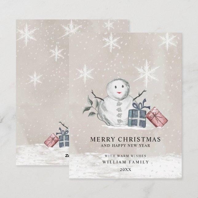 Carte de vœux de Noël minimaleiste Joyeux Noël (Devant / Derrière)