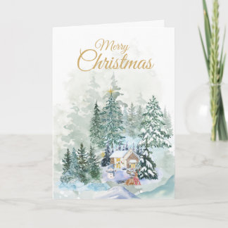 Carte de vœux de Noël | Minimaliste | Aquarelle