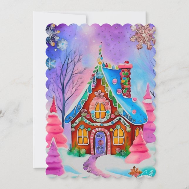 Carte de vœux de Noël modèle pain d'épices 7 (Devant)