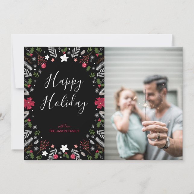 Carte de vœux de Noël moderne avec photo (Devant)