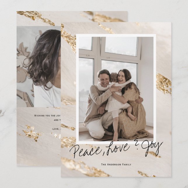 Carte de vœux de Noël moderne pour photo de famill (Devant / Derrière)