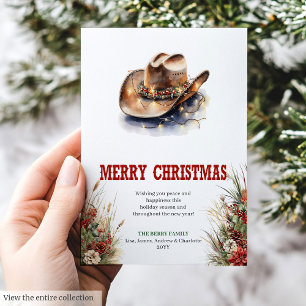 Carte de vœux de Noël modifiable avec chapeau de c