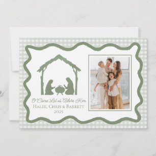 Carte de vœux de Noël Nativité, Photo de famille p