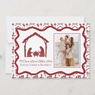 Carte de vœux de Noël Nativité, Photo de famille p