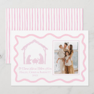Carte de vœux de Noël Nativité, Photo de famille p