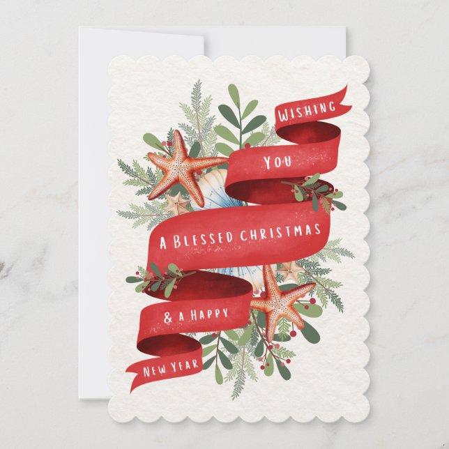 Carte de vœux de Noël nautique (Devant)