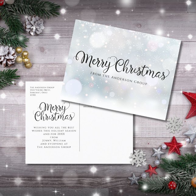 Carte de vœux de Noël neigeuse pour entreprise (Créateur téléchargé)
