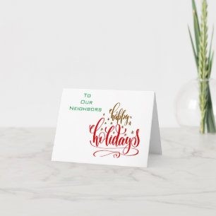 CARTE DE VOEUX DE NOËL/NOUVEL AN AUX VOISINS