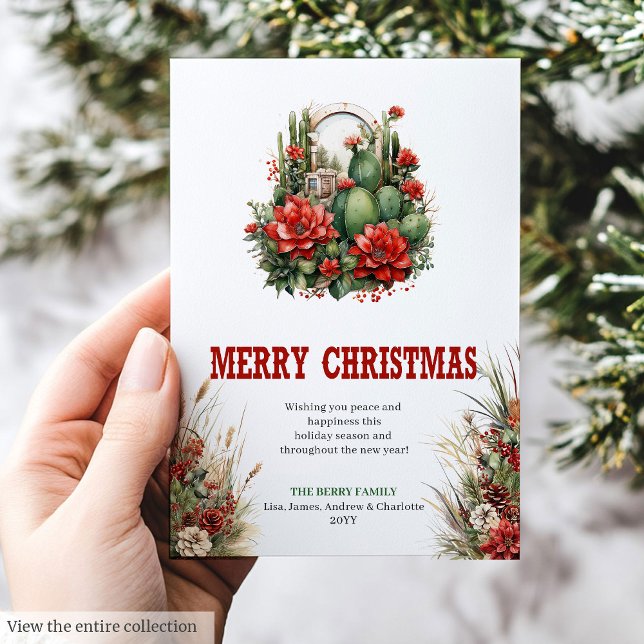 Carte de vœux de Noël numérique savane rustique (Rustic savanna Christmas greeting card digital

)