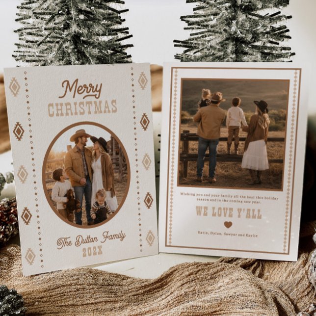 Carte de vœux de Noël occidentale pour photo de fa (Créateur téléchargé)