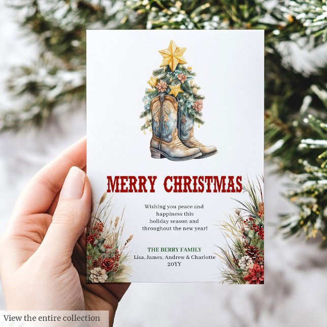 Carte de vœux de Noël occidentale traditionnelle (Traditional Western Christmas greeting card

)