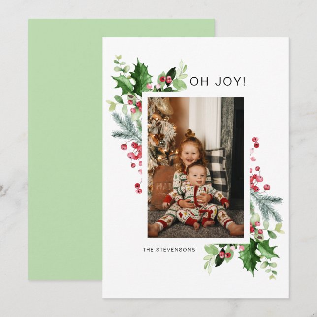 Carte de voeux de Noël Oh Joy Photo (Devant / Derrière)