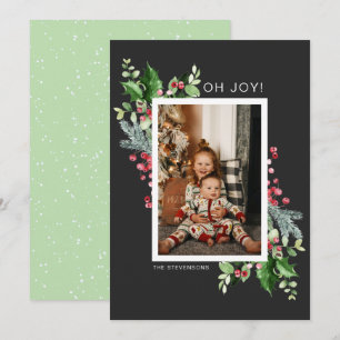 Carte de vœux de Noël Oh Joy Photo aquarelle