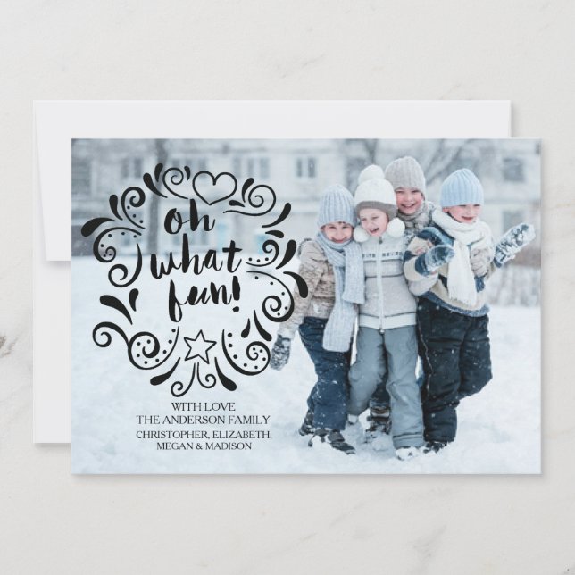 Carte de vœux de Noël Oh Quel Plaisir (Devant)