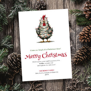 Carte de vœux de Noël originale avec un poulet de