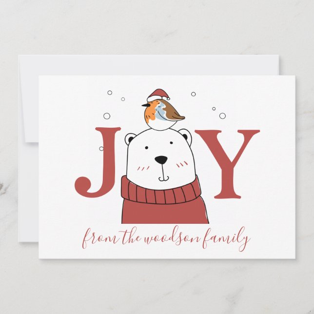 Carte de vœux de Noël ours polaire (Devant)