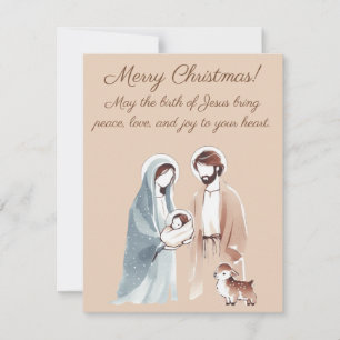 Carte de vœux de Noël Paix, Amour & Joie à la nais