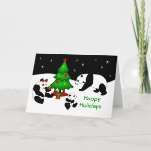 Carte de voeux de Noël Panda
