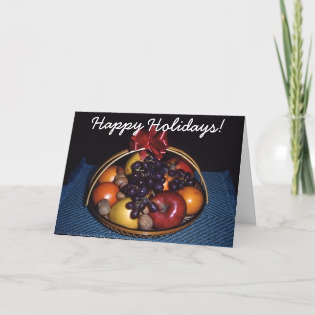 Carte de voeux de Noël Panier de fruits (Devant)