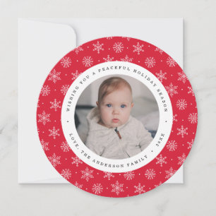 Carte de vœux de Noël Peaceful Winter Cercle Rou