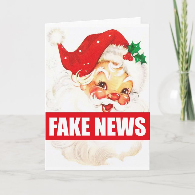 Carte de voeux de Noël père Noël Fake News (Devant)